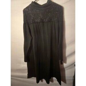 Black Lacy Goth gothic Dress Womens Plus Size 0X Shein Aline Knee Length